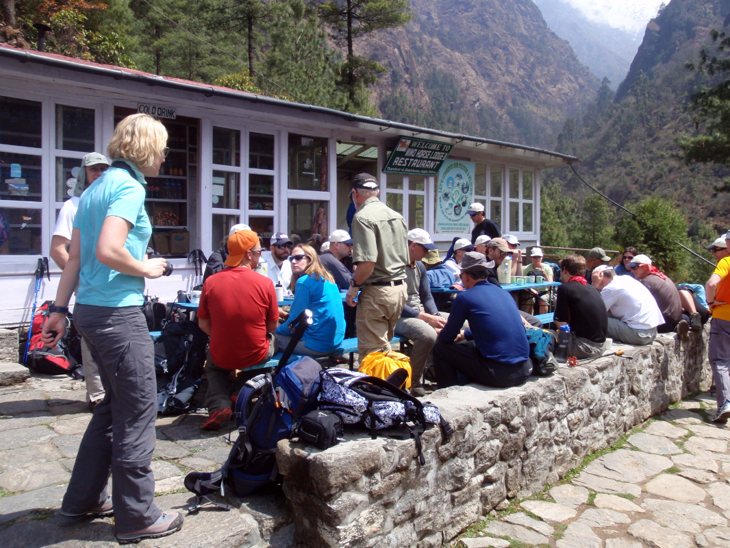 Lunch on the trek into BC